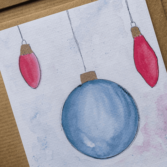 Baubles Christmas Card