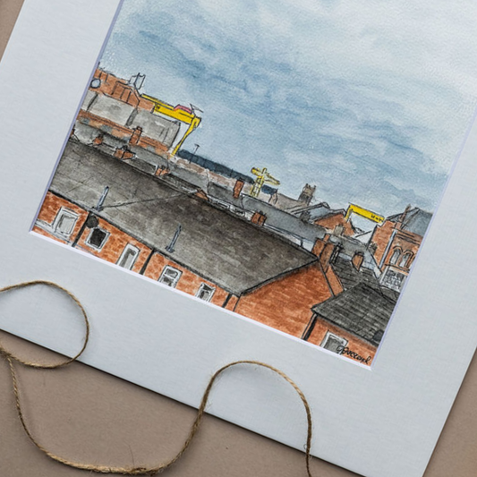Belfast Rooftops Watercolour Original