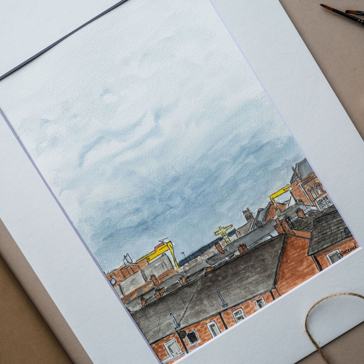 Belfast Rooftops Watercolour Original