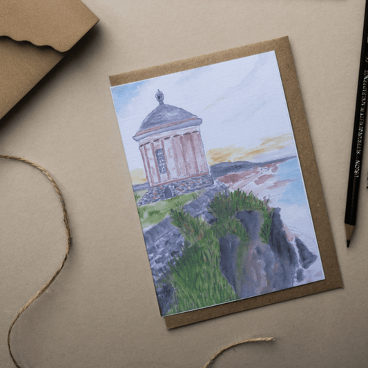 Mussenden Temple Cliffside Greeting Card