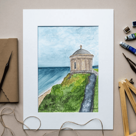 Mussenden Temple Coastal View Watercolour Original
