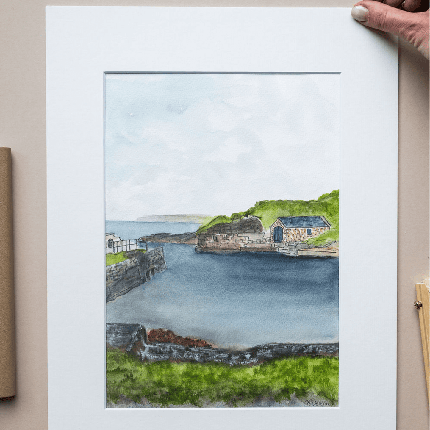 Ballintoy Harbour Watercolour Original