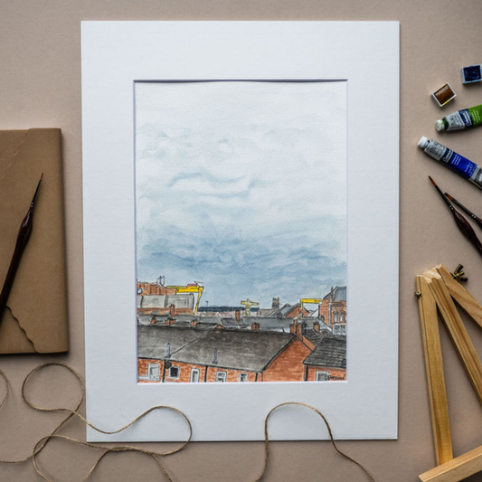 Belfast Rooftops Watercolour Original