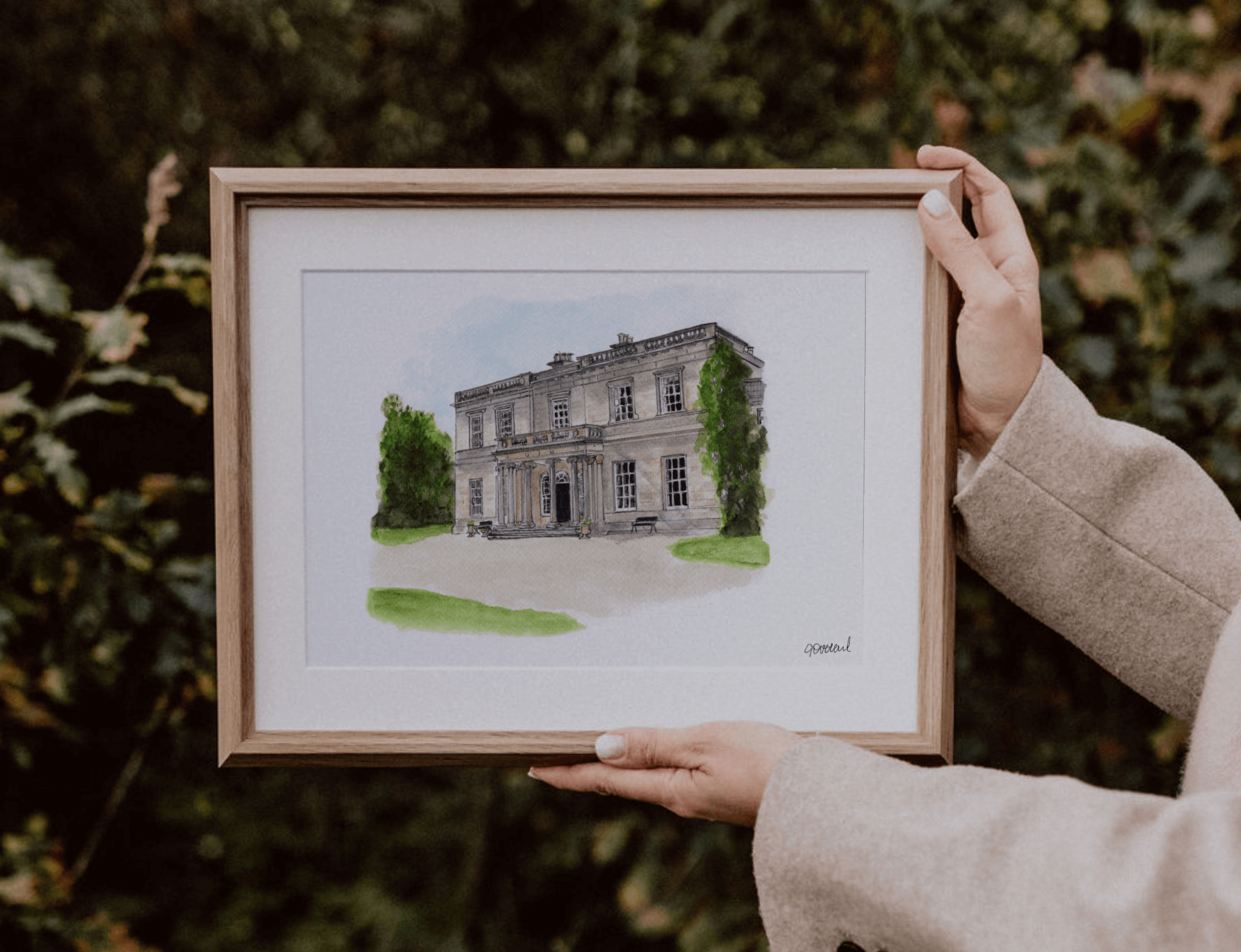 Framed Print from original watercolour painting of Drenagh House, Northern Ireland by Gemma Overend