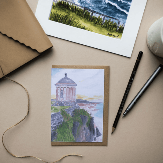 Mussenden Temple Cliffside Greeting Card