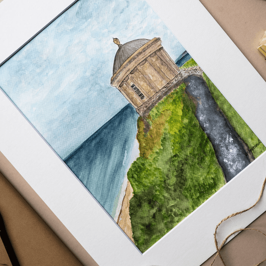 Mussenden Temple Coastal View Watercolour Original