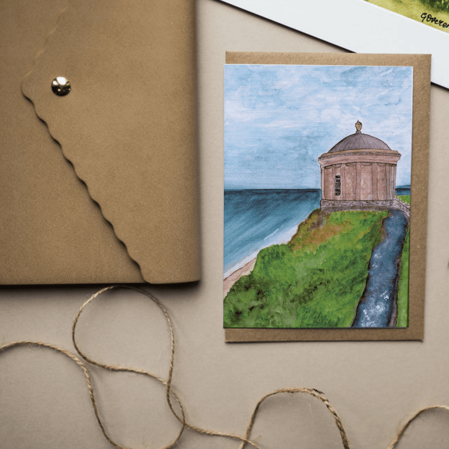 Mussenden Temple Coastal View Greeting Card