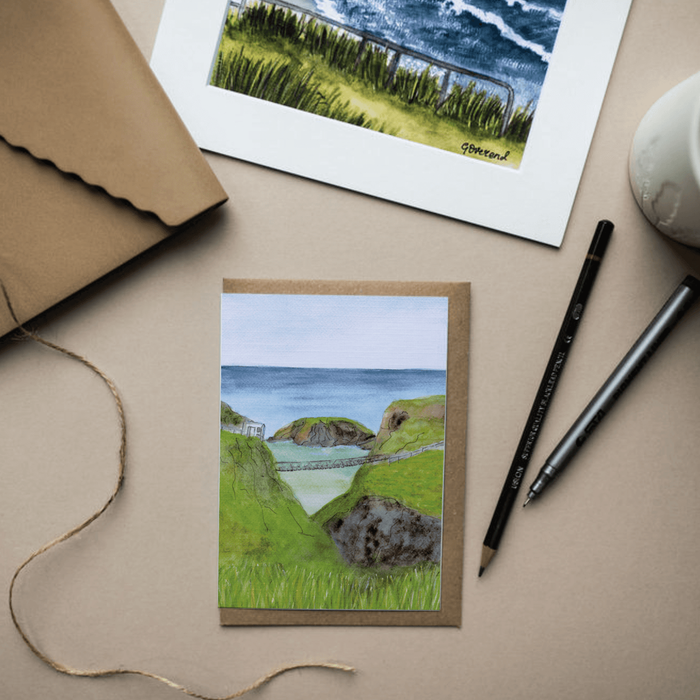 Carrick-A-Rede Rope Bridge Greeting Card